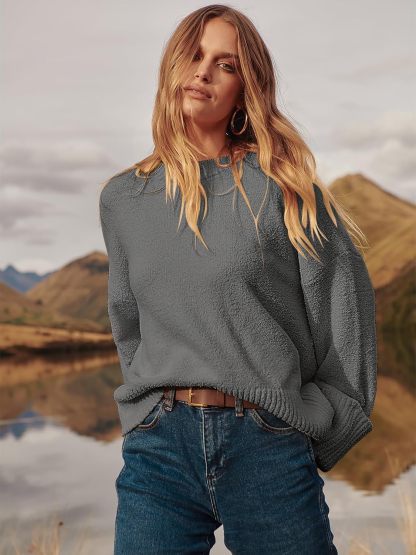 Women's Oversized Sweaters 2025 Long Sleeve Fuzzy Knit Casual Chunky Pullover Sweater Fall Outfits Clothes