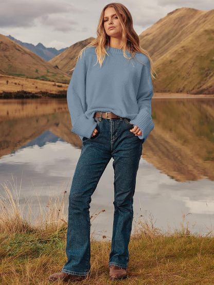 Women's Oversized Sweaters 2025 Long Sleeve Fuzzy Knit Casual Chunky Pullover Sweater Fall Outfits Clothes