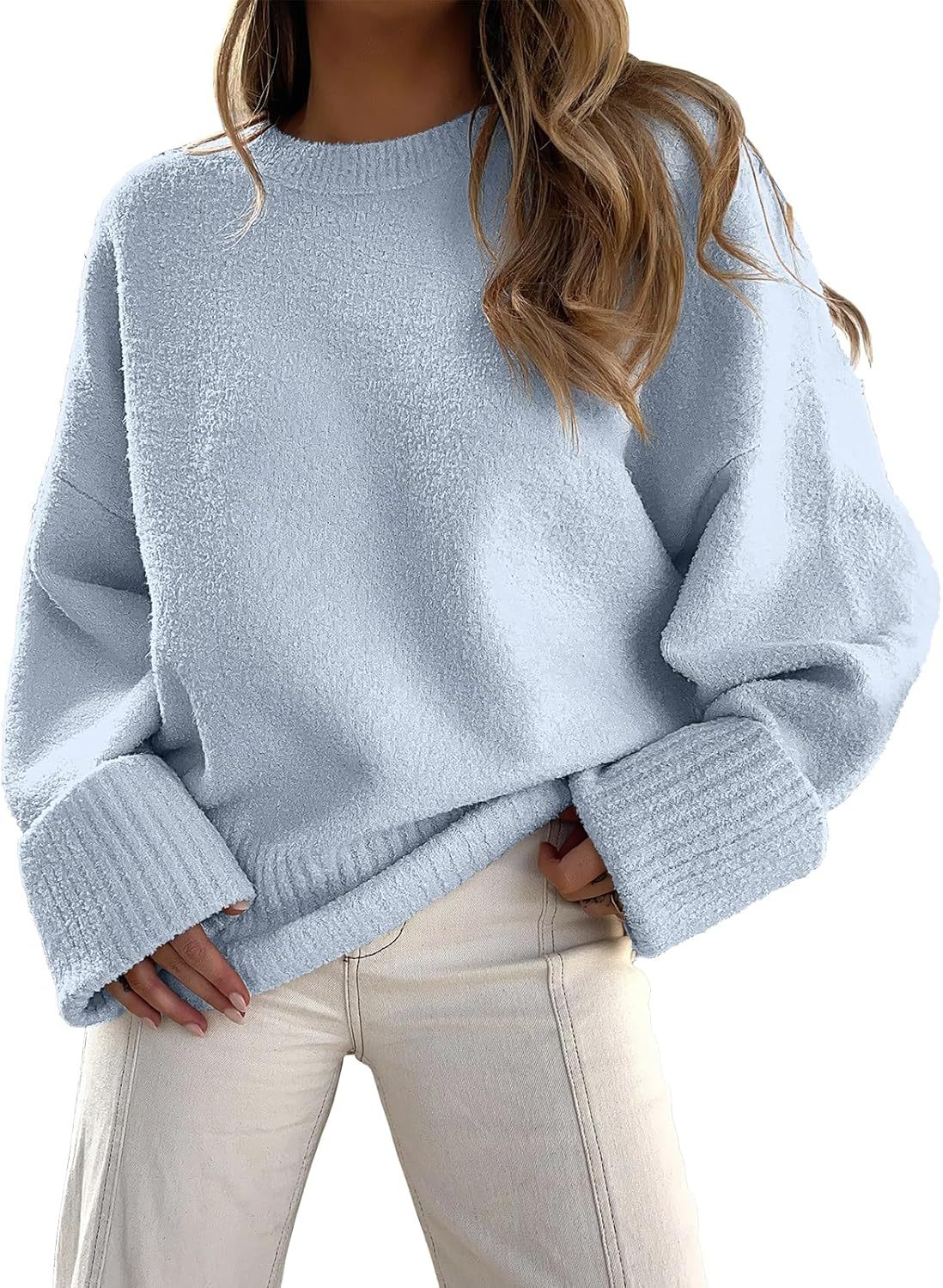 Women's Oversized Sweaters 2025 Long Sleeve Fuzzy Knit Casual Chunky Pullover Sweater Fall Outfits Clothes
