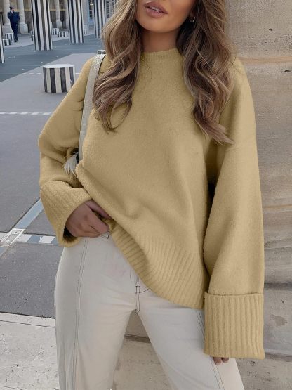 Women's Oversized Sweaters 2025 Long Sleeve Fuzzy Knit Casual Chunky Pullover Sweater Fall Outfits Clothes