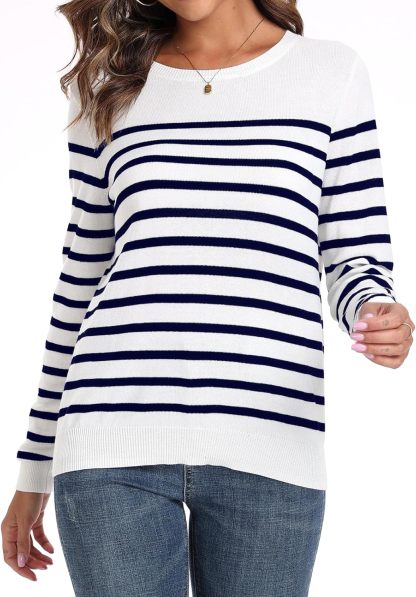 Women's Sweater 100% Cotton Long Sleeeve Pullover Sweater Soft Lightweight Knit Tops 