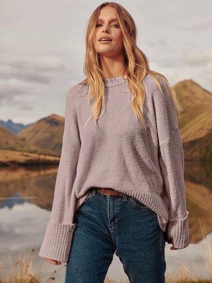 Women's Oversized Sweaters 2025 Long Sleeve Fuzzy Knit Casual Chunky Pullover Sweater Fall Outfits Clothes