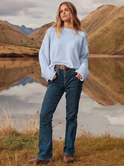 Women's Oversized Sweaters 2025 Long Sleeve Fuzzy Knit Casual Chunky Pullover Sweater Fall Outfits Clothes