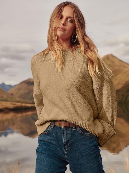 Women's Oversized Sweaters 2025 Long Sleeve Fuzzy Knit Casual Chunky Pullover Sweater Fall Outfits Clothes