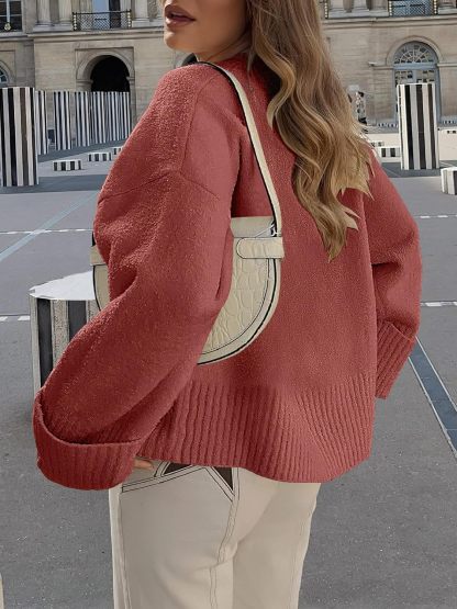 Women's Oversized Sweaters 2025 Long Sleeve Fuzzy Knit Casual Chunky Pullover Sweater Fall Outfits Clothes