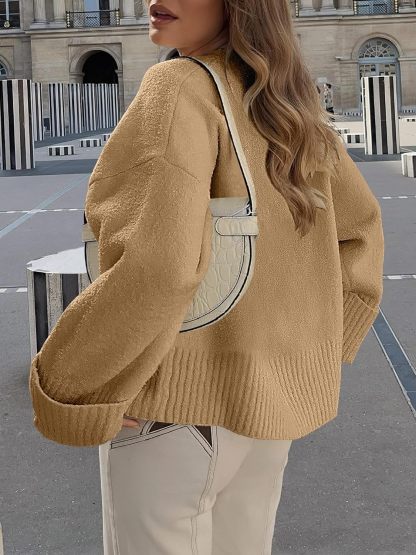 Women's Oversized Sweaters 2025 Long Sleeve Fuzzy Knit Casual Chunky Pullover Sweater Fall Outfits Clothes