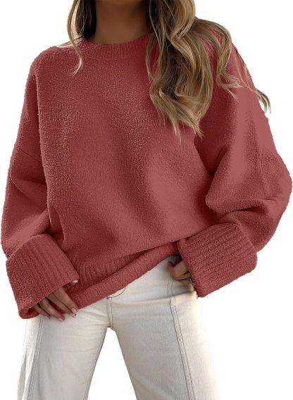 Women's Oversized Sweaters 2025 Long Sleeve Fuzzy Knit Casual Chunky Pullover Sweater Fall Outfits Clothes
