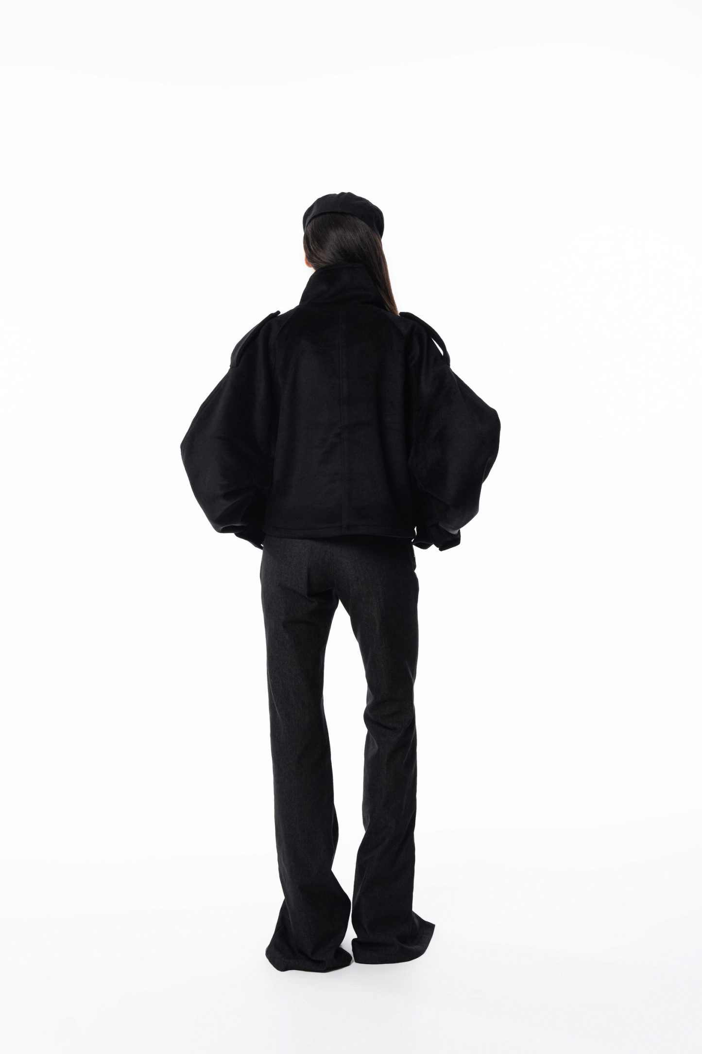 Wool High collar coat