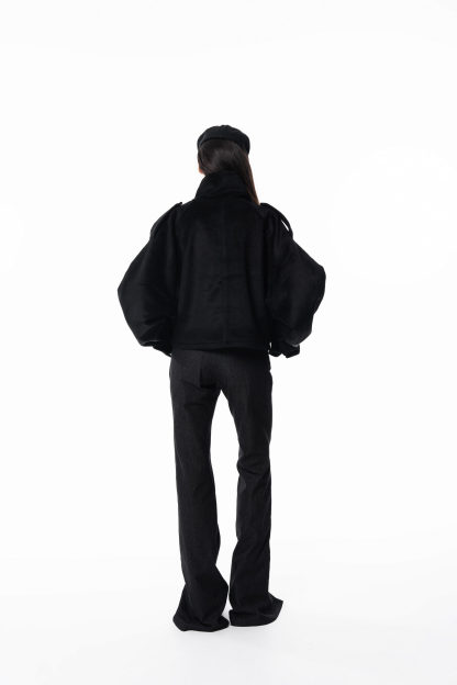 Wool High collar coat