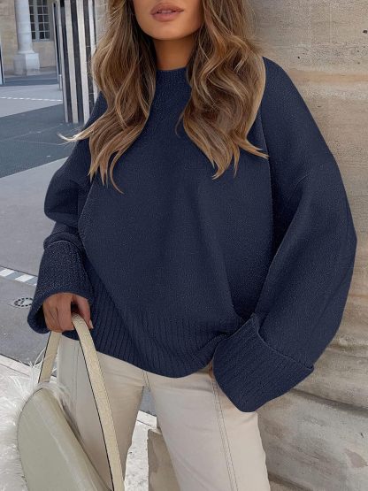 Women's Oversized Sweaters 2025 Long Sleeve Fuzzy Knit Casual Chunky Pullover Sweater Fall Outfits Clothes