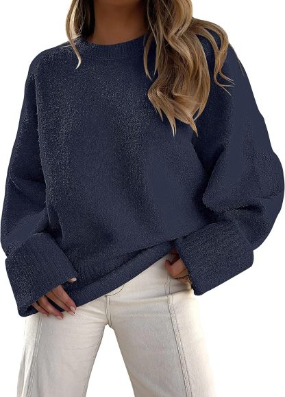 Women's Oversized Sweaters 2025 Long Sleeve Fuzzy Knit Casual Chunky Pullover Sweater Fall Outfits Clothes