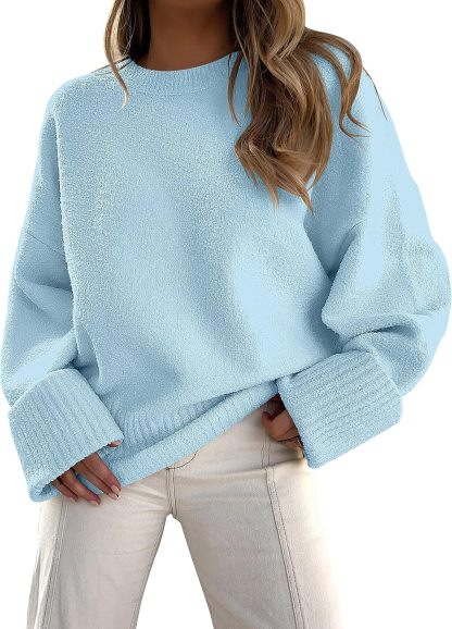Women's Oversized Sweaters 2025 Long Sleeve Fuzzy Knit Casual Chunky Pullover Sweater Fall Outfits Clothes
