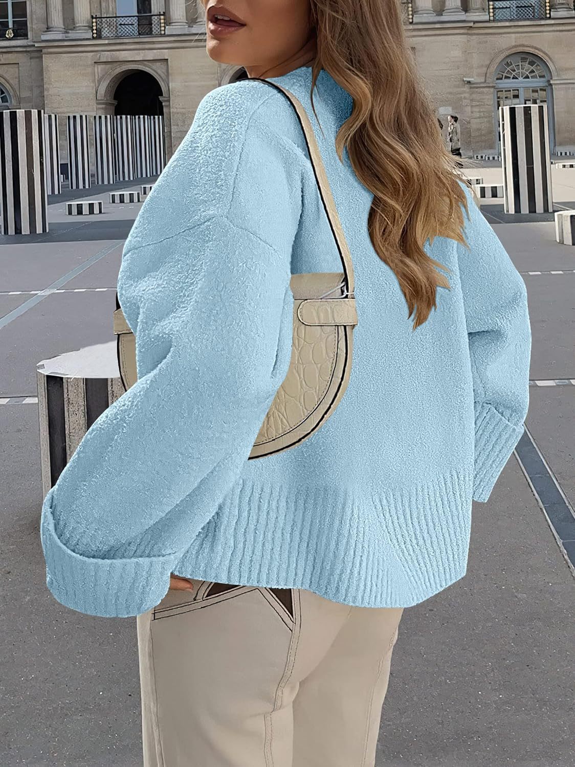 Women's Oversized Sweaters 2025 Long Sleeve Fuzzy Knit Casual Chunky Pullover Sweater Fall Outfits Clothes