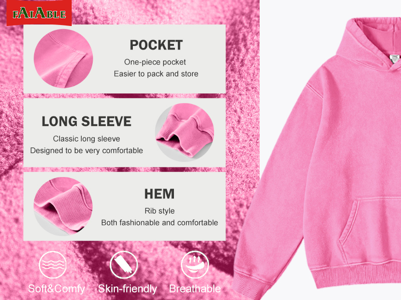 Unisex Oversized Acid Wash Hoodie Pullover