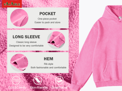 Unisex Oversized Acid Wash Hoodie Pullover