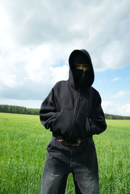 470 GSM BALACLAVA HOODIE LIMITED BLACK