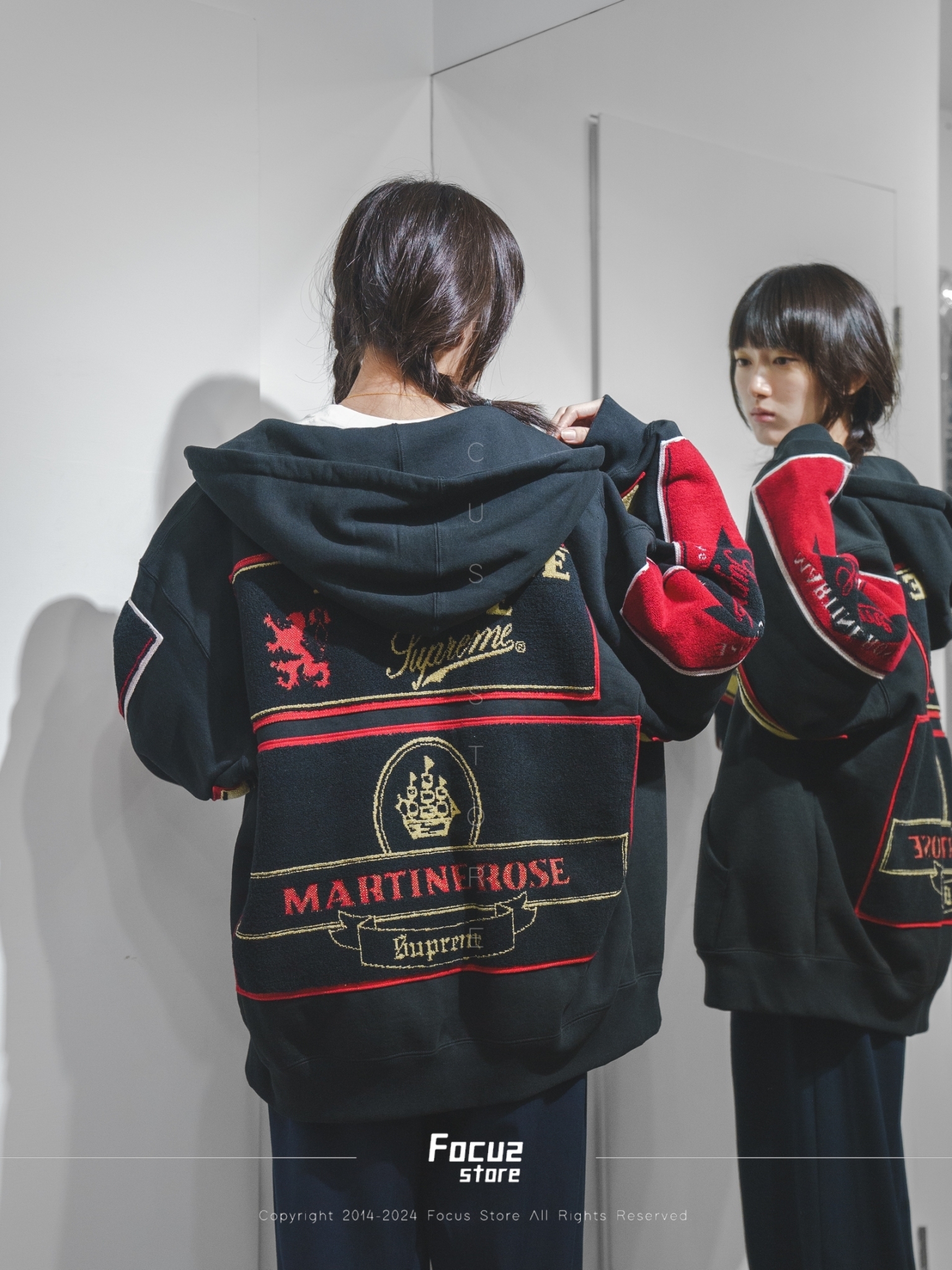  Martine Rose Towel Zip Up Hooded Sweatshirt 黑/白 兩色 拉鍊外套