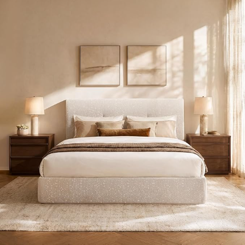 Full Boneless Bed Frame and Headboard, Cloud Platform Bed, Assembly-Free