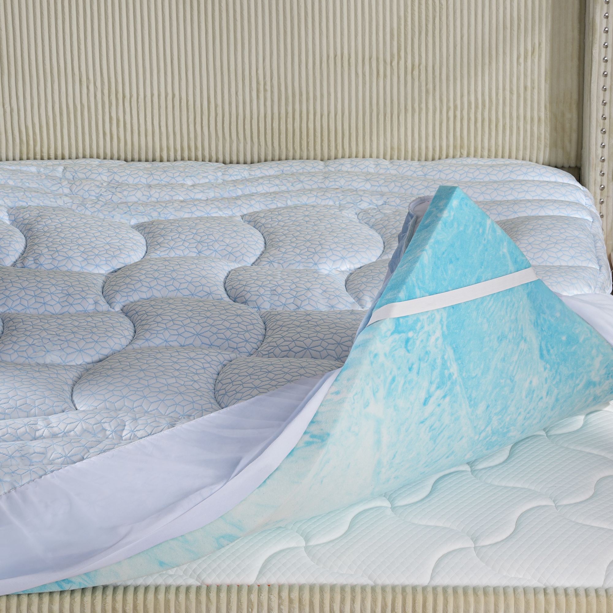 HOMRELEXA Dual Layer 4 Inch Cooling Memory Foam Mattress Topper Full Size, 2 Inch Thick Soft Quilted Ice Silk Pillow Top Cover Plus 2 Inch Gel Memory Foam Mattress Pad for Back Pain Relief