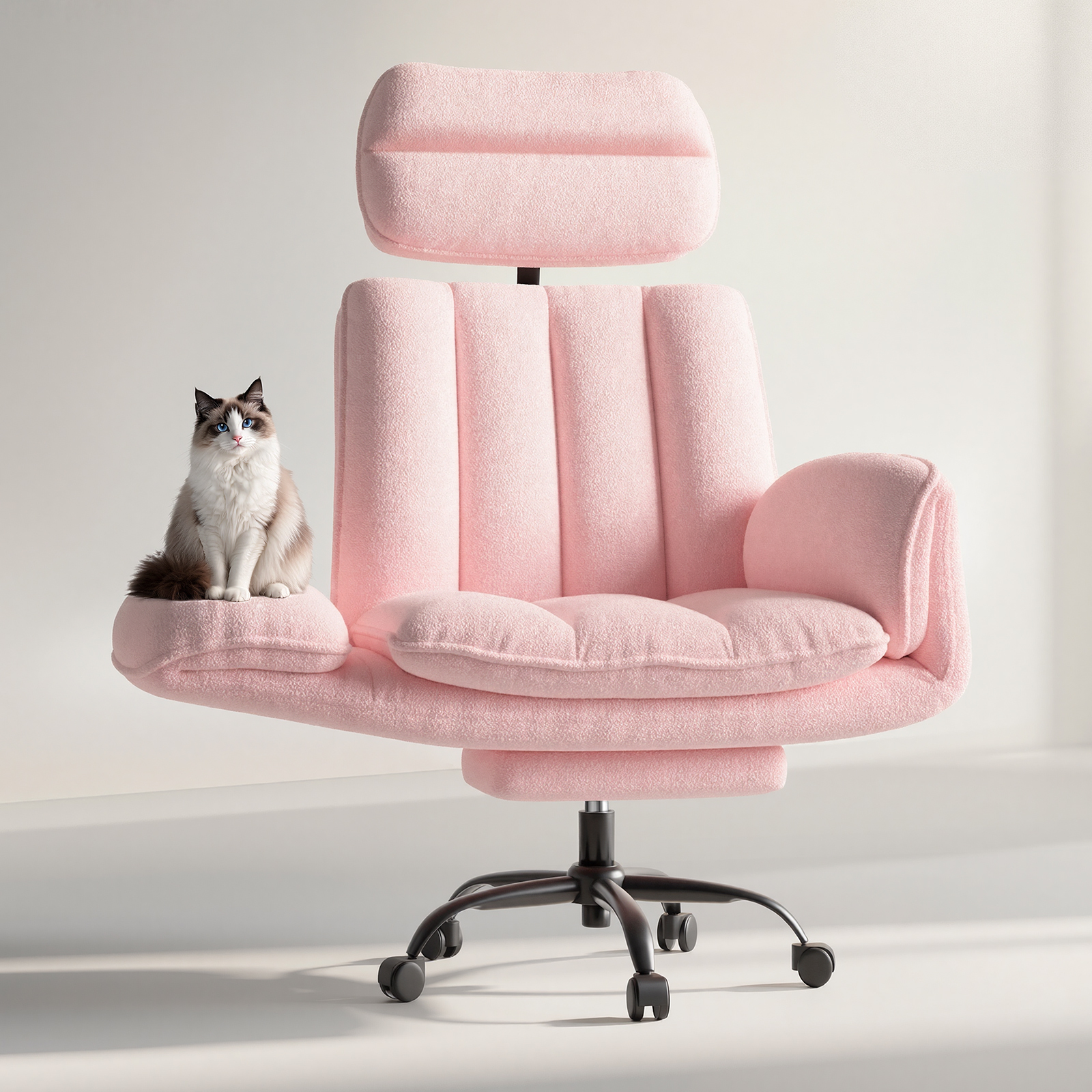 HOMRELEXA Cloud Criss‑Cross Velvet Chair