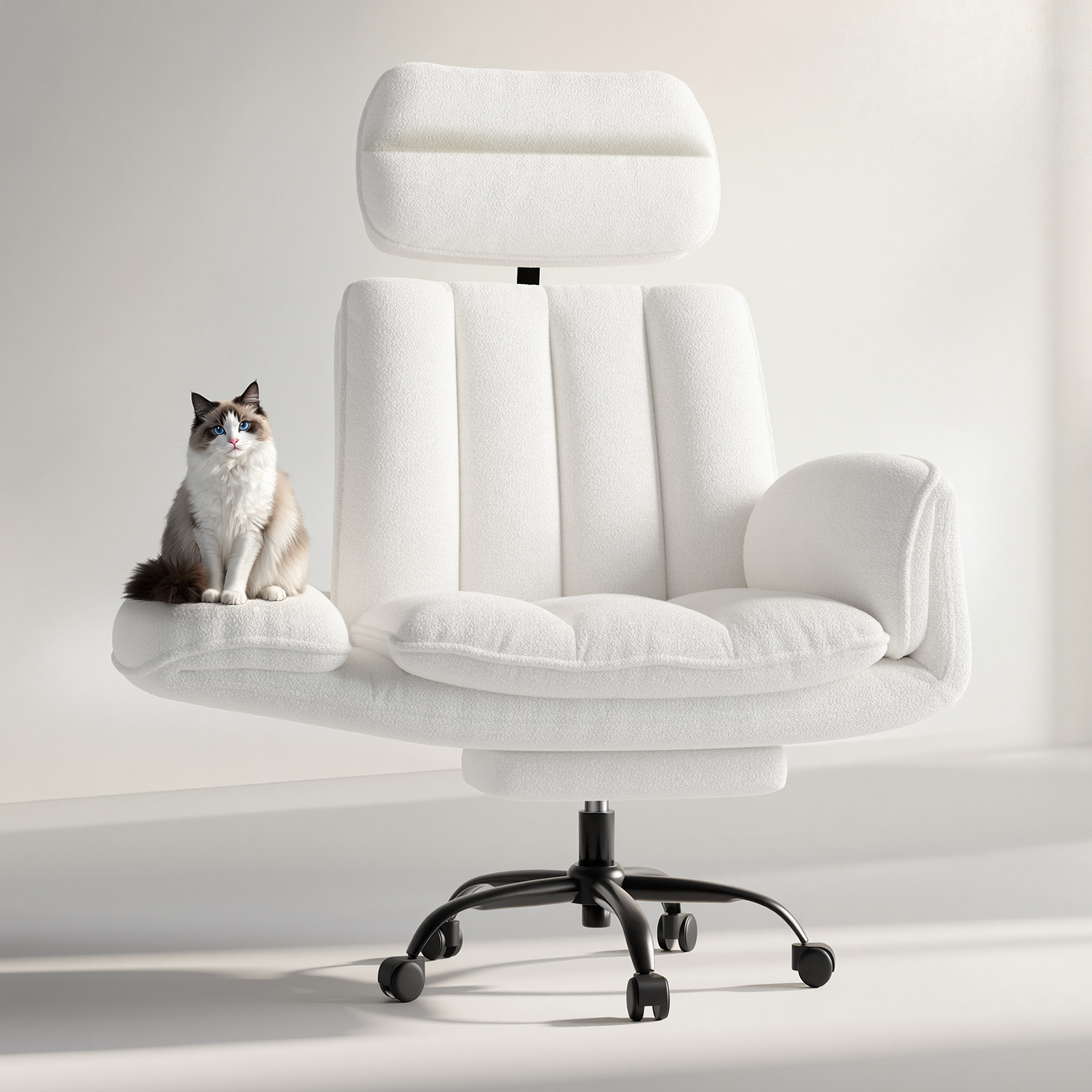 HOMRELEXA Cloud Criss‑Cross Velvet Chair