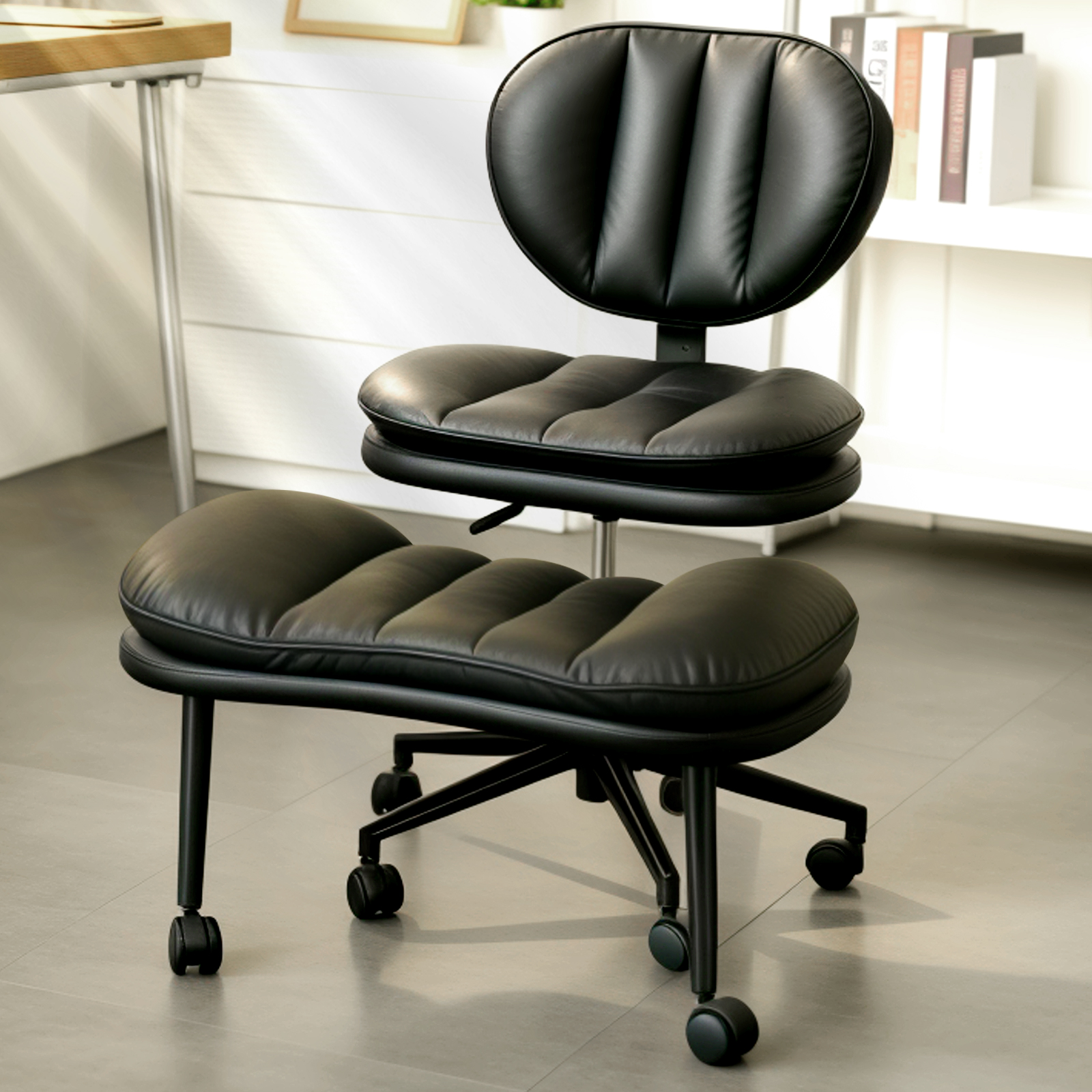 Cross Legged Office Chair-Homrelexa