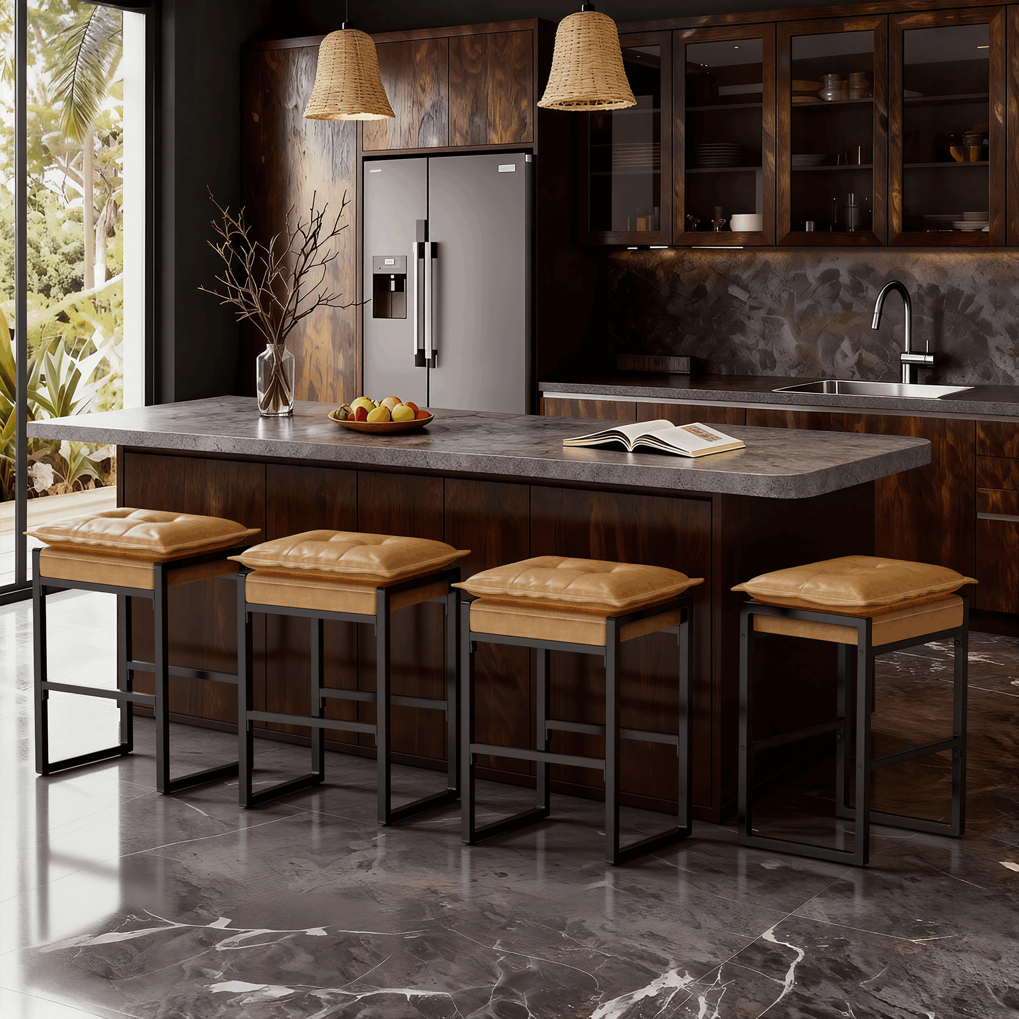 Height Bar Stools & Double-Layer Cloud Soft Cushion