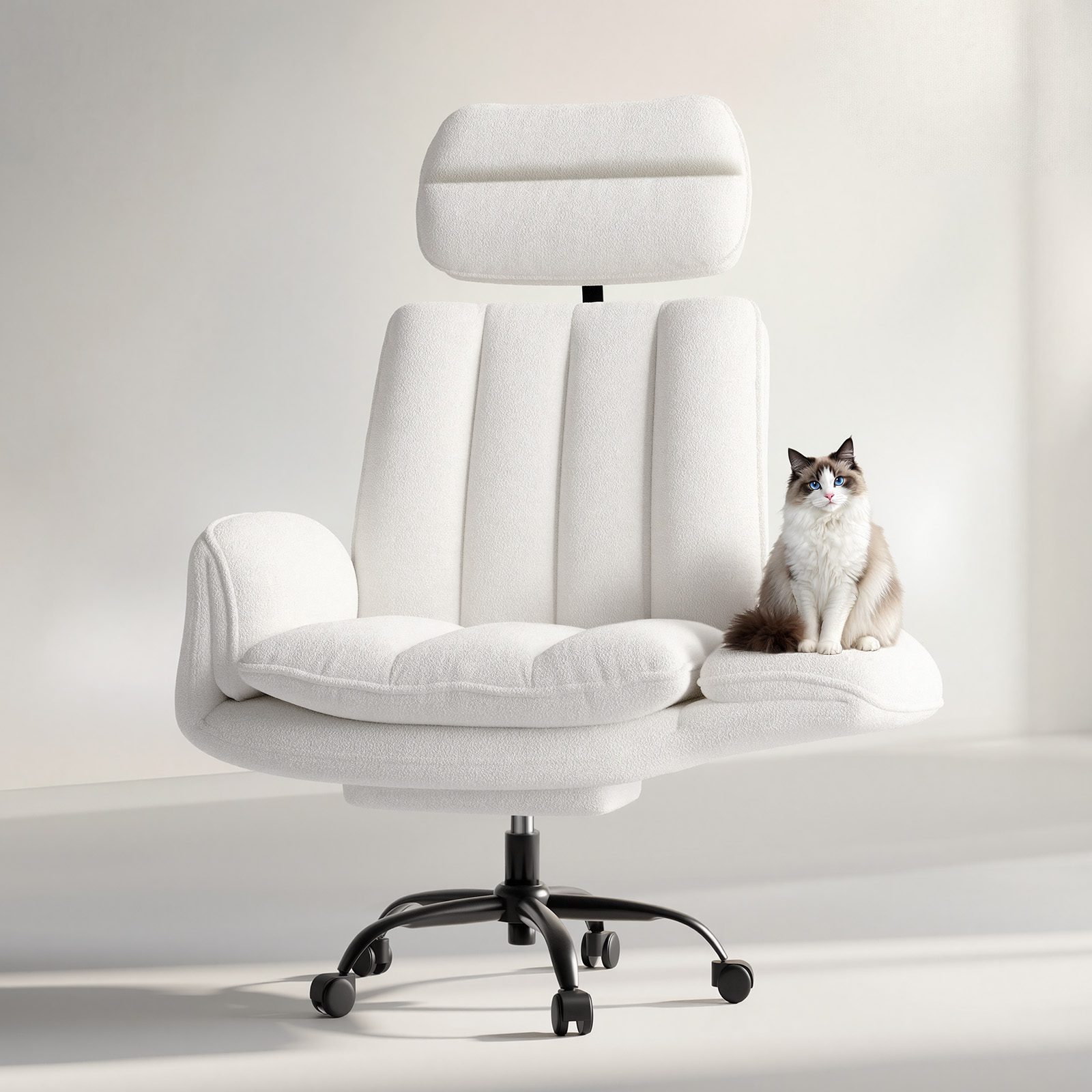 HOMRELEXA Cloud Criss‑Cross Velvet Chair