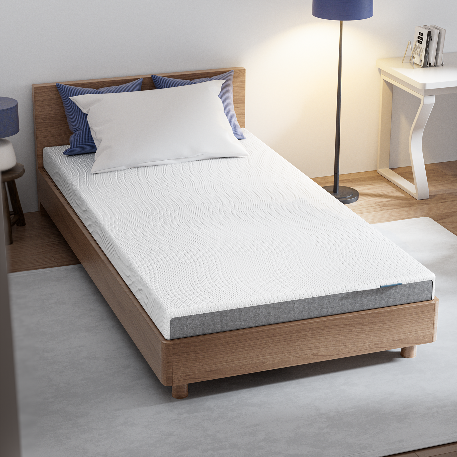 HOMRELEXA Cooling Mattress Topper Full Size 3 Inch, Cooling Gel & Bamboo Charcoal Memory Foam Mattress Topper for Back Pain Relief, Firm Dual-Layer Foam Bed Pad with Removable Cover