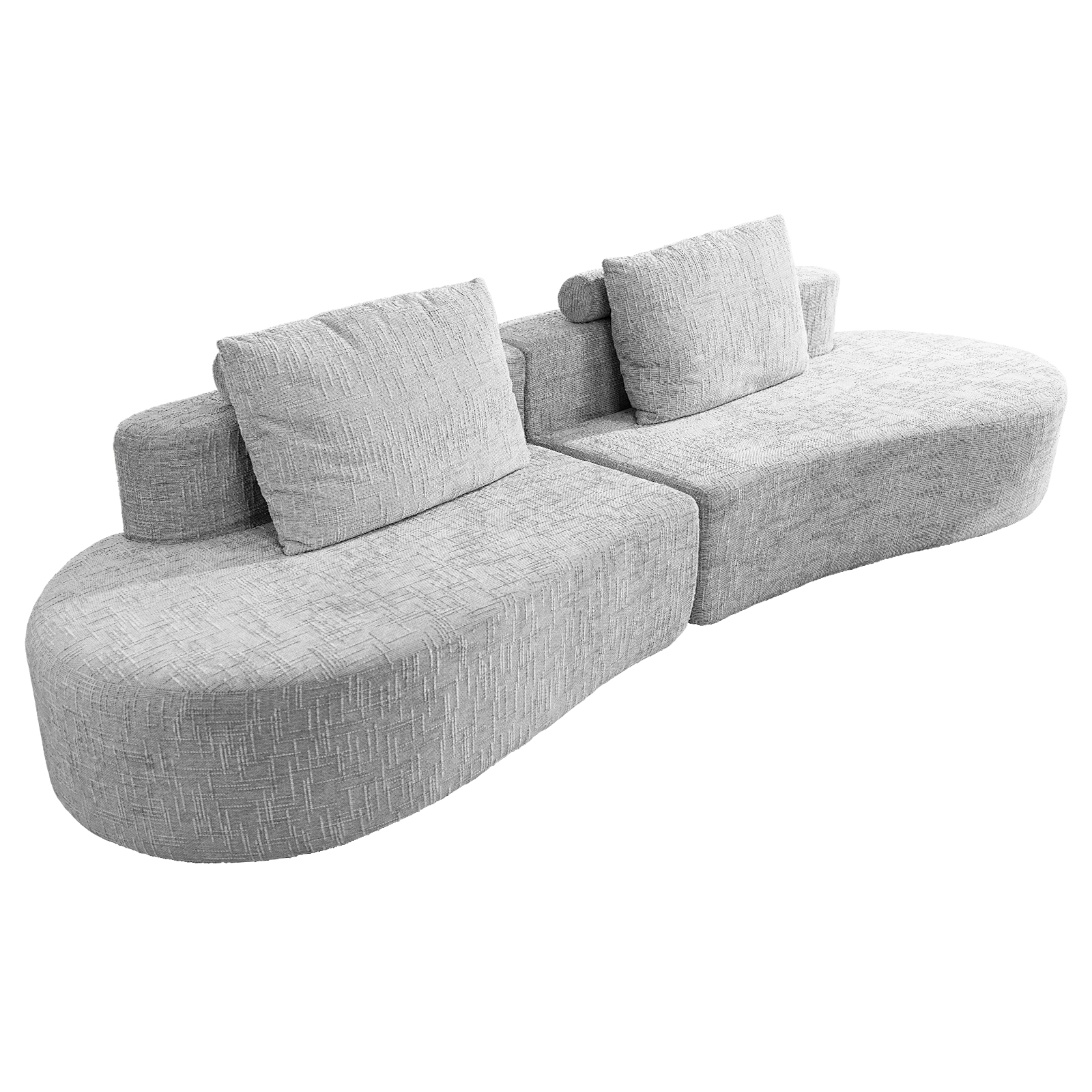 Curved cashew sofa