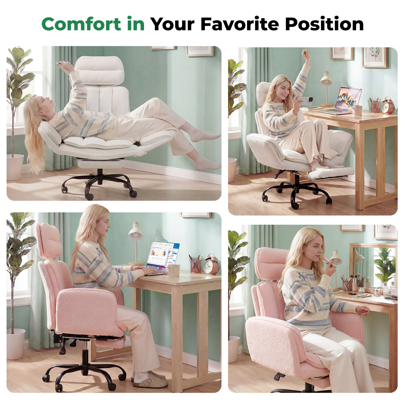 HOMRELEXA Cloud Criss‑Cross Velvet Chair