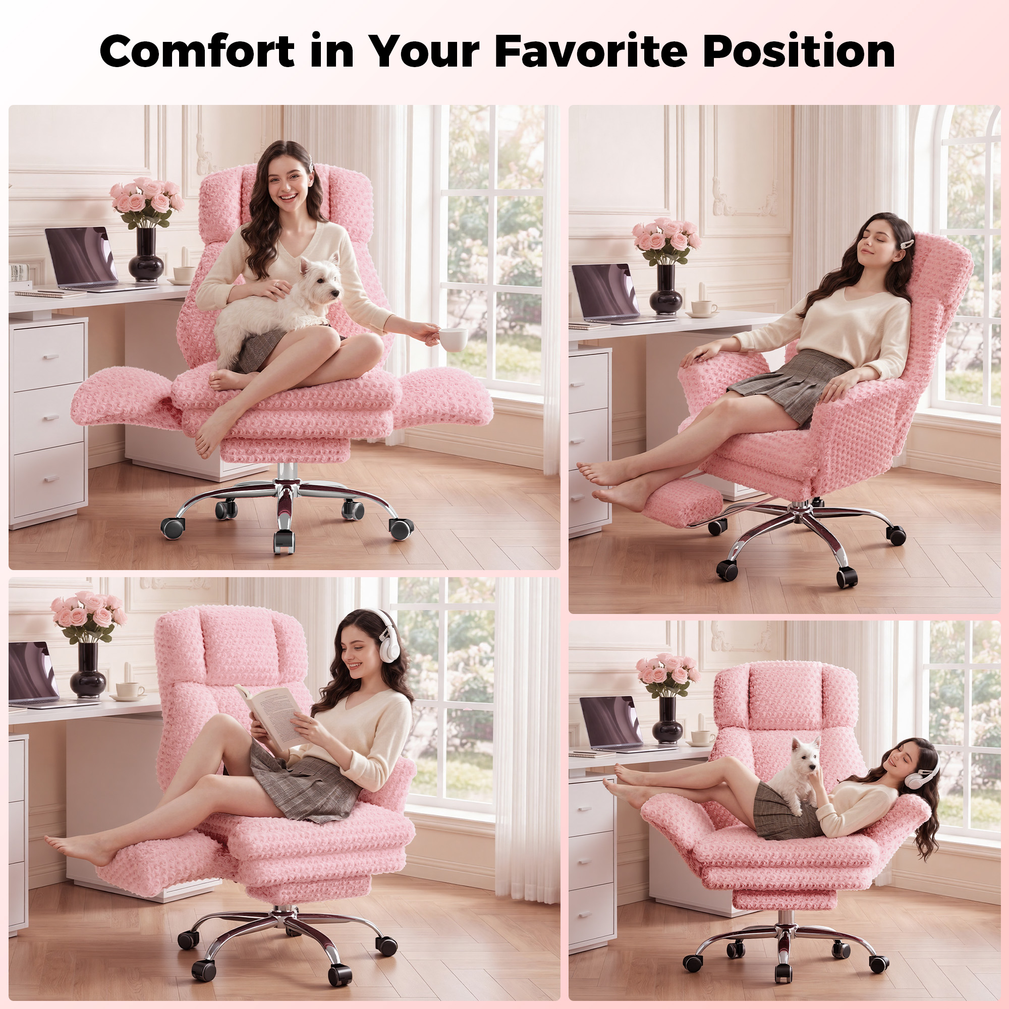 Rose Velvet Cloud Chair
