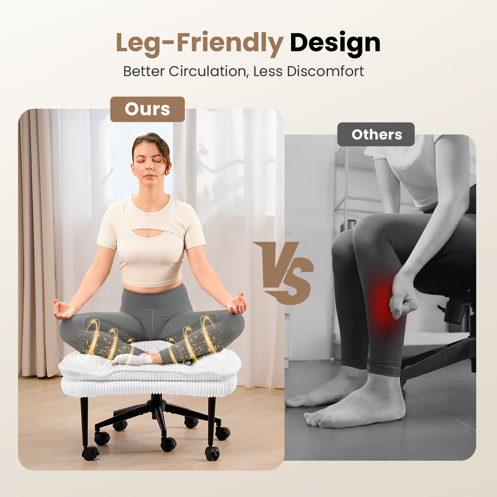 Cloud Cross‑Legged Corduroy Office Chair