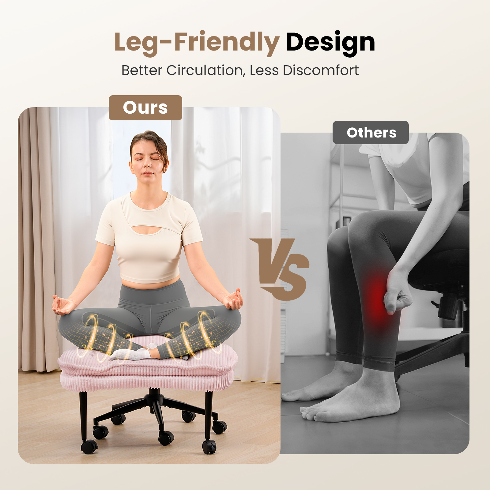 Cloud Cross‑Legged Corduroy Office Chair