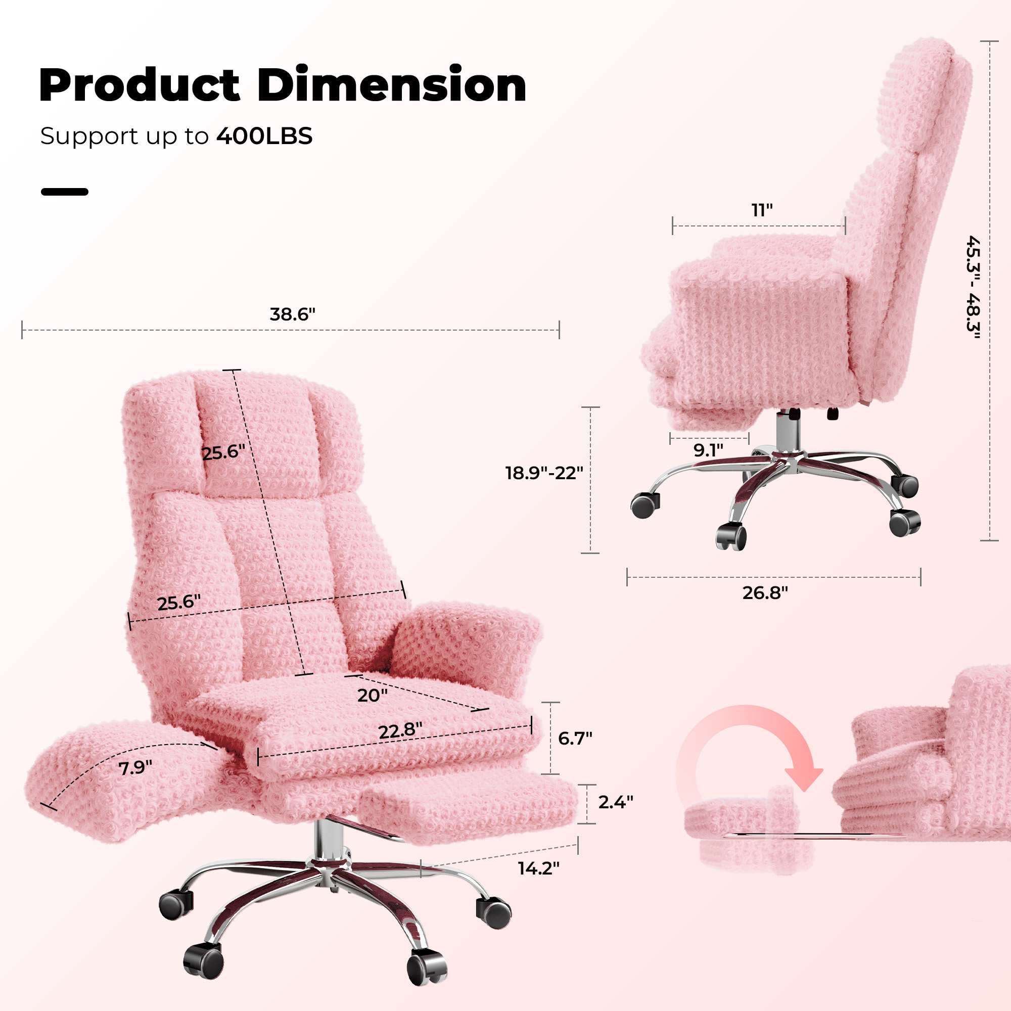 Rose Velvet Cloud Chair