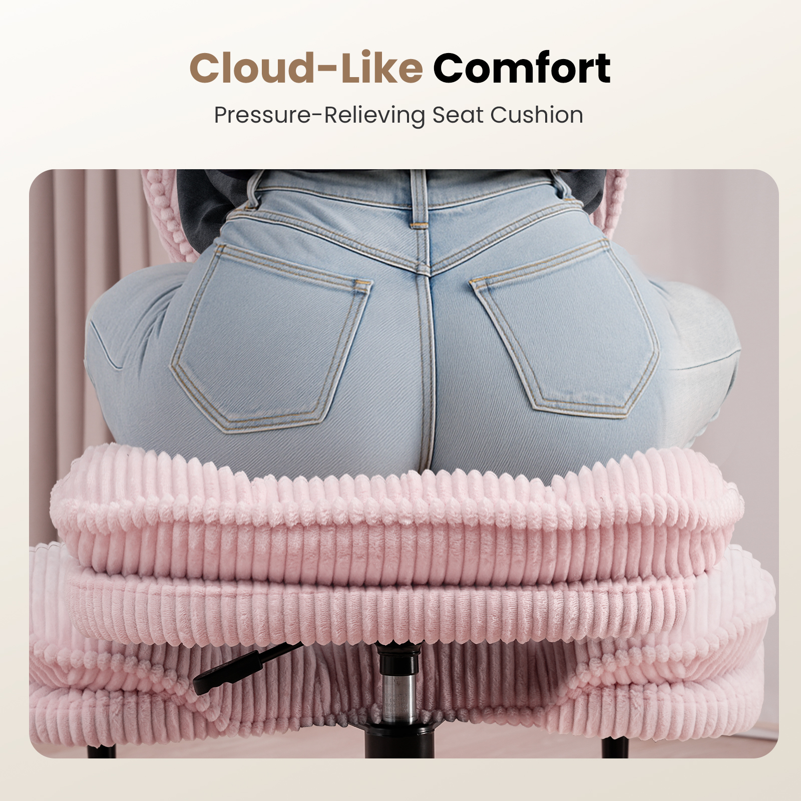 Cloud Cross‑Legged Corduroy Office Chair