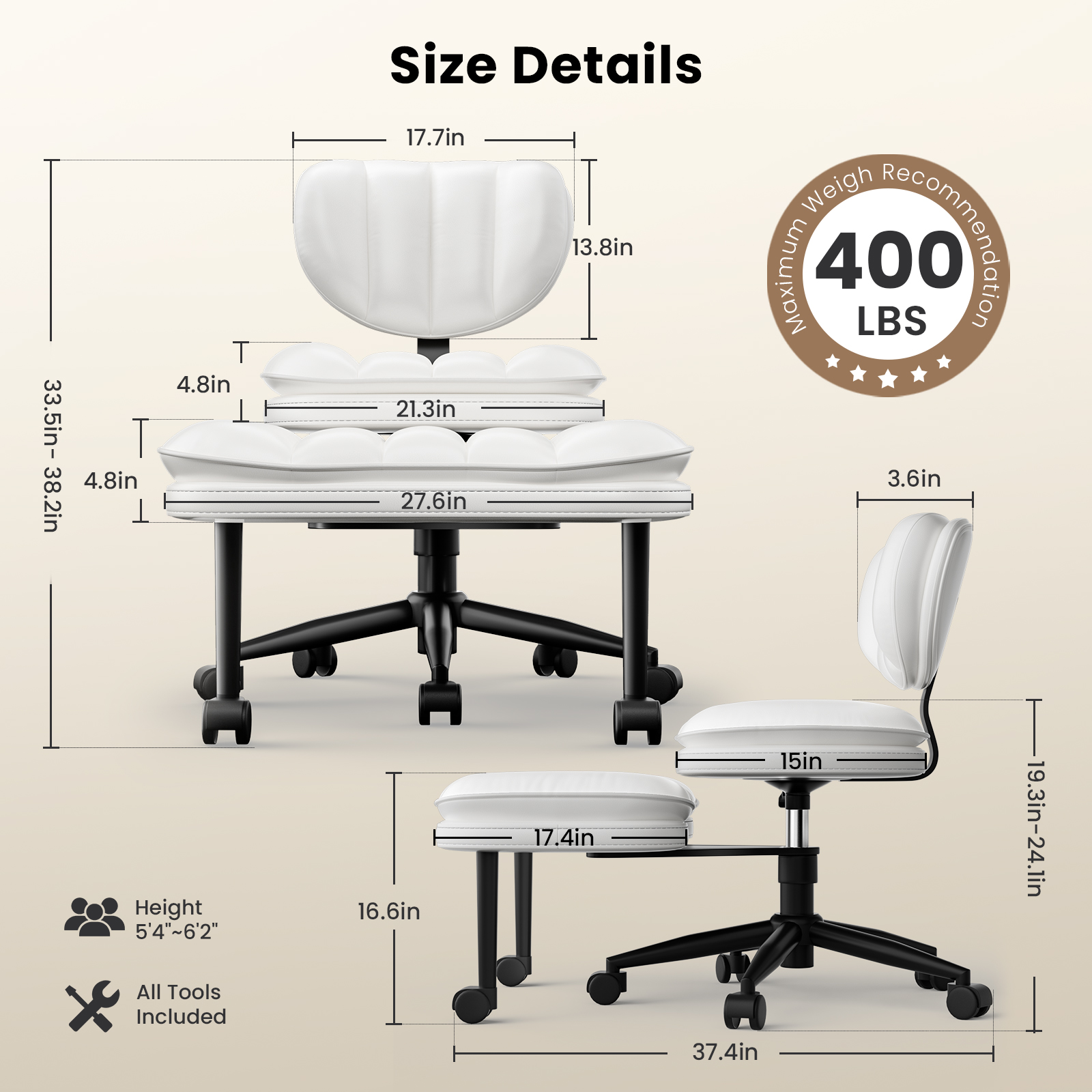Cloud Cross‑Legged PU Leather Office Chair
