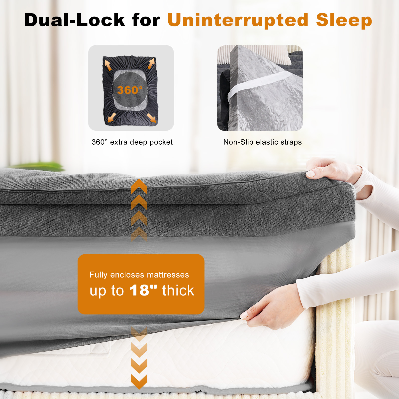 HOMRELEXA Dual Layer 4 Inch Bamboo Memory Foam Mattress Topper Full Size, 2 Inch Thick Soft Quilted Pillow Top Cover Plus 2 Inch Charcoal Gel Memory Foam Mattress Pad for Back Pain Relief