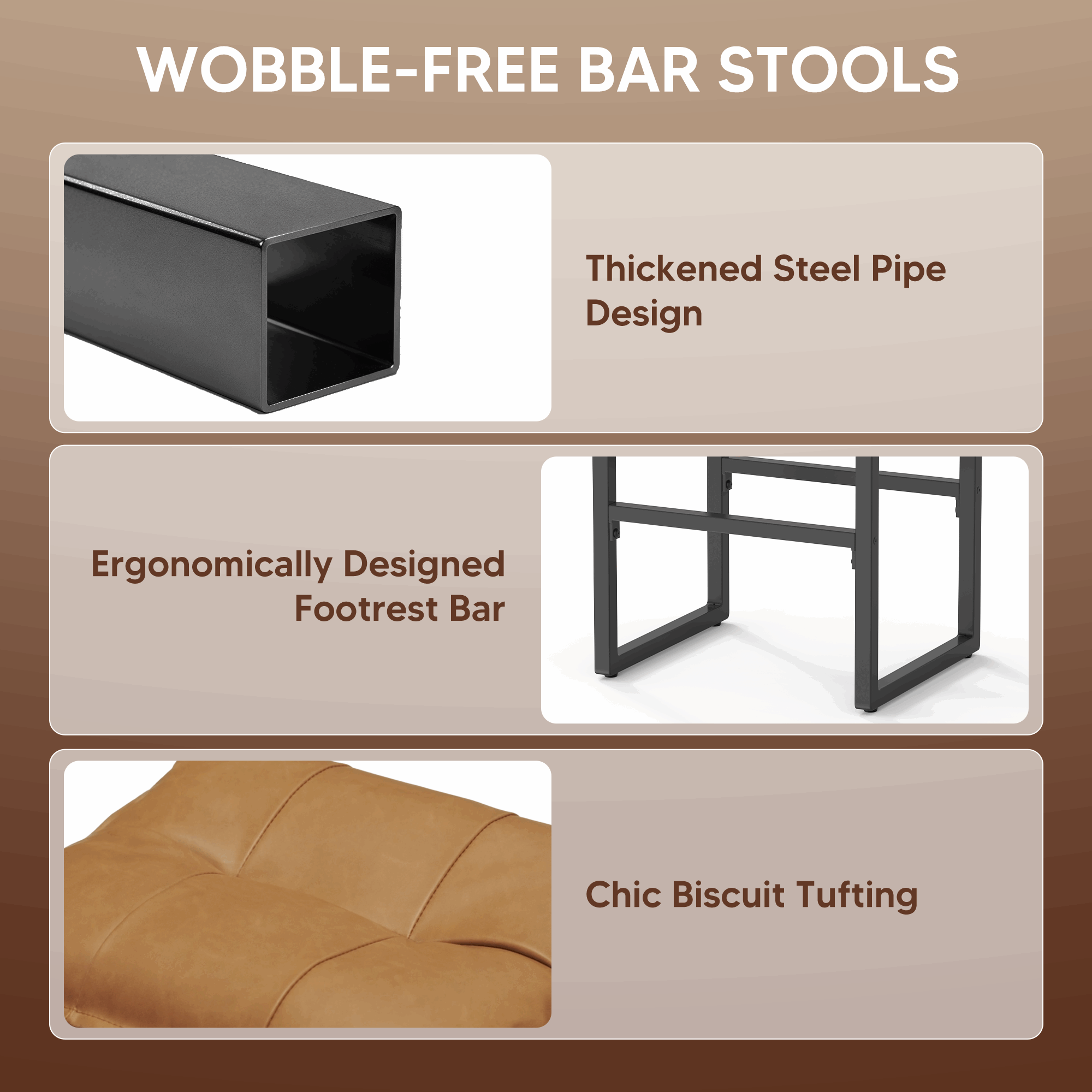 Height Bar Stools & Double-Layer Cloud Soft Cushion