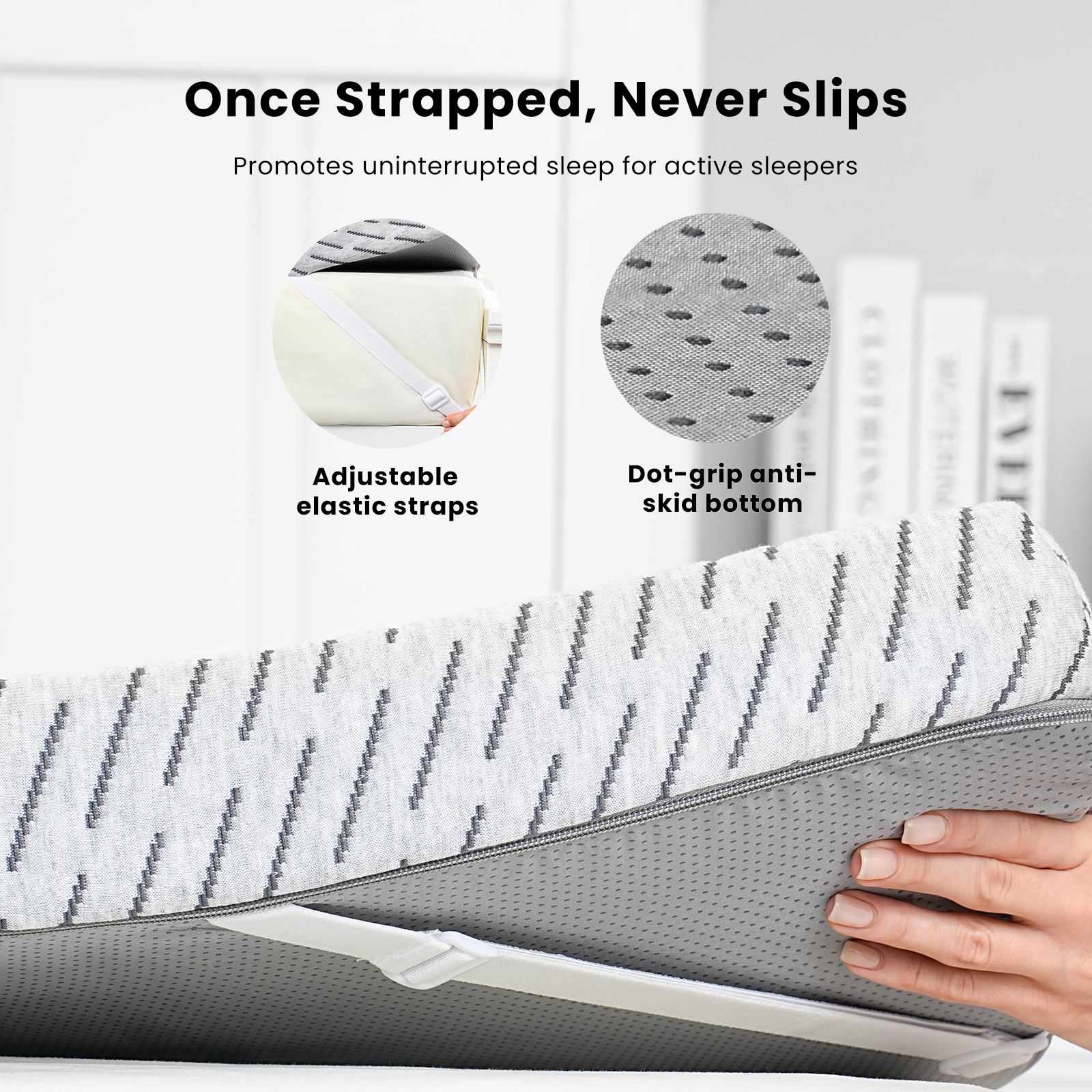 HOMRELEXA Bamboo Mattress Topper Full Size 2 Inch, Cooling Gel & Bamboo Charcoal Memory Foam Mattress Topper for Back Pain Relief, Firm Dual-Layer Foam Bed Pad with Removable Cover