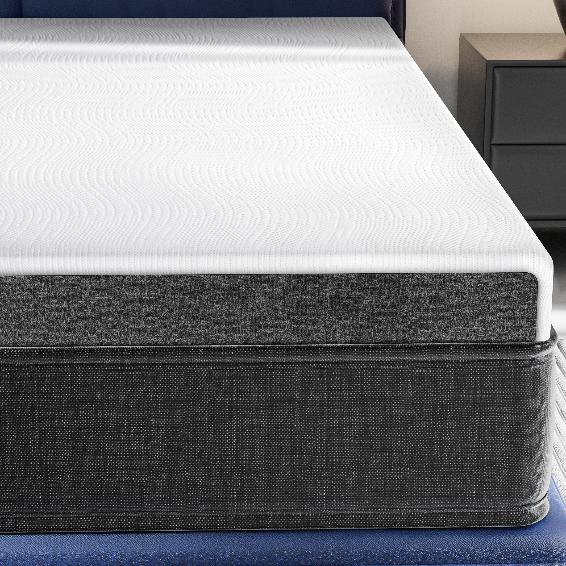HOMRELEXA Cooling Mattress Topper Full Size 3 Inch, Cooling Gel & Bamboo Charcoal Memory Foam Mattress Topper for Back Pain Relief, Firm Dual-Layer Foam Bed Pad with Removable Cover