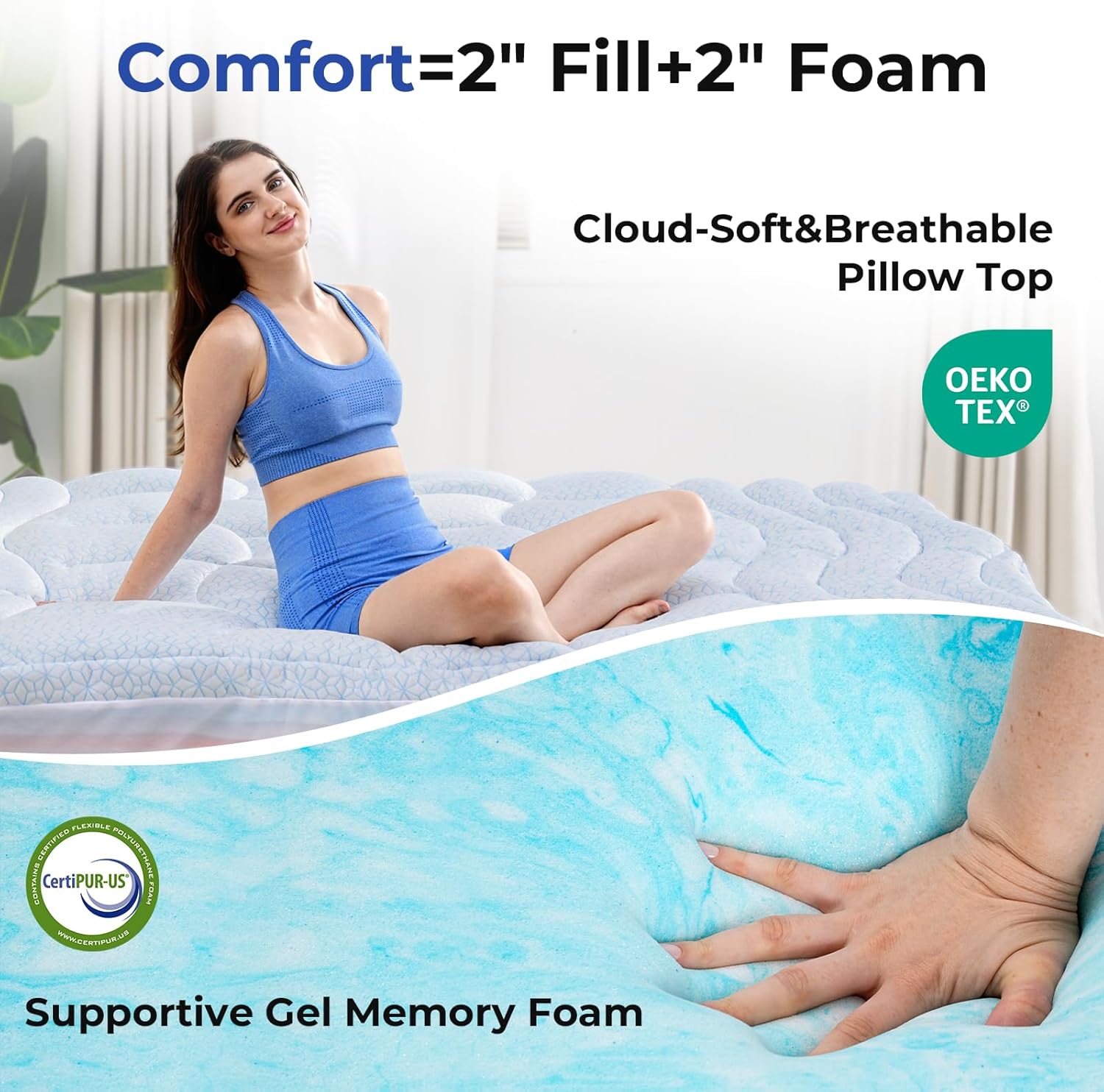 Dual Layer 4 Inch Cooling Memory Foam Mattress