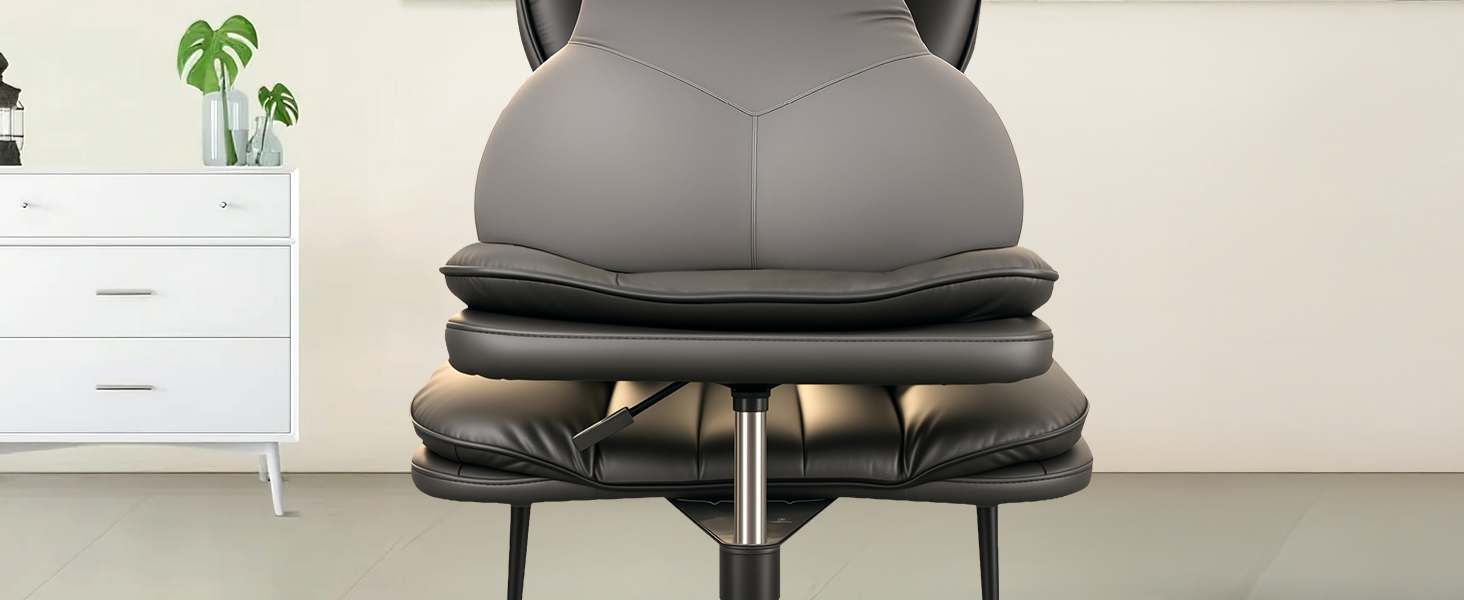 Cross Legged Office Chair, Ergonomic Cloud Criss Cross Desk Chair, Meditation Chair with Wheels, Height Adjustable Seat for ADHD, Wide Kneeling Chair with Back Support, Black