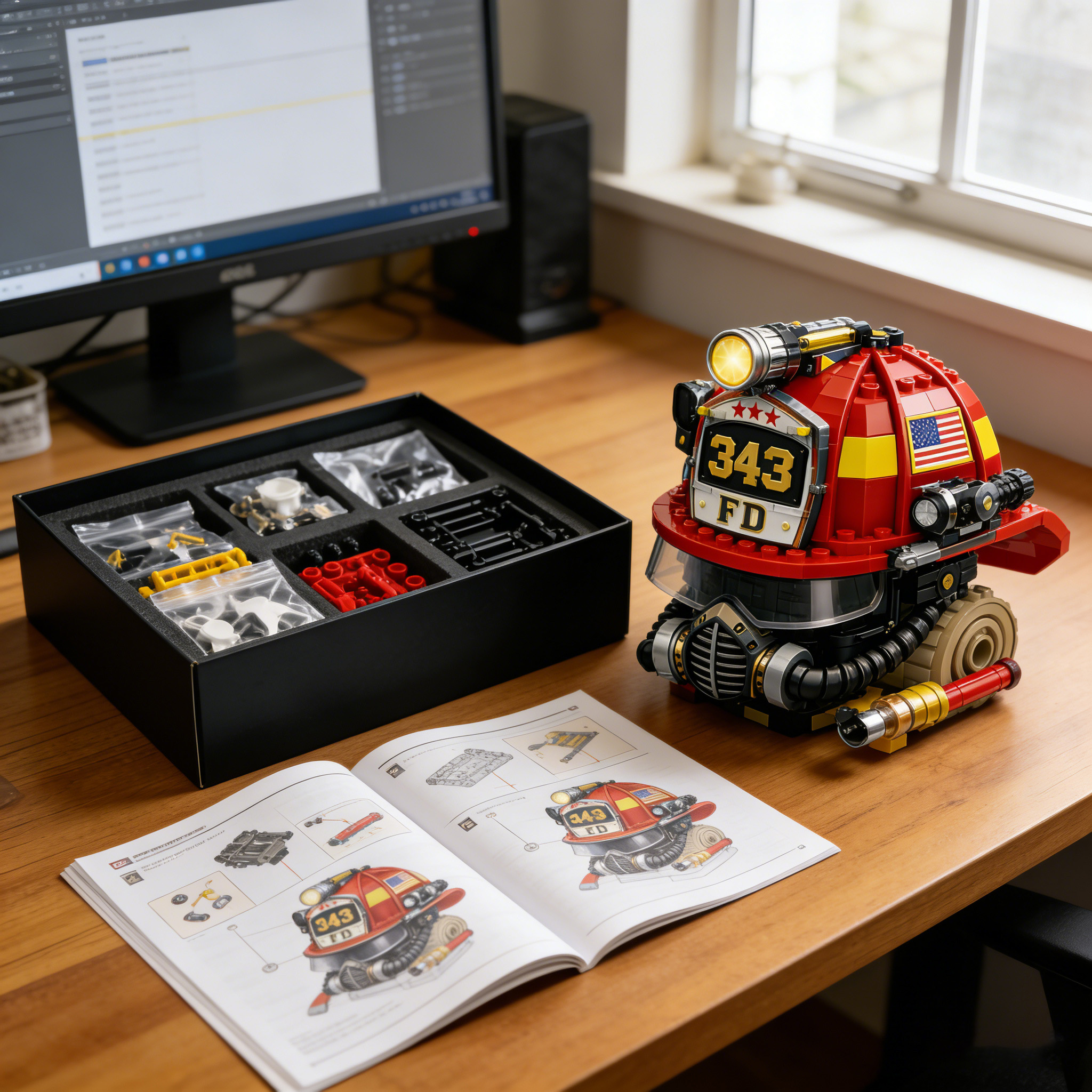 343 Firefighter Memorial Hand-Built Brick Set