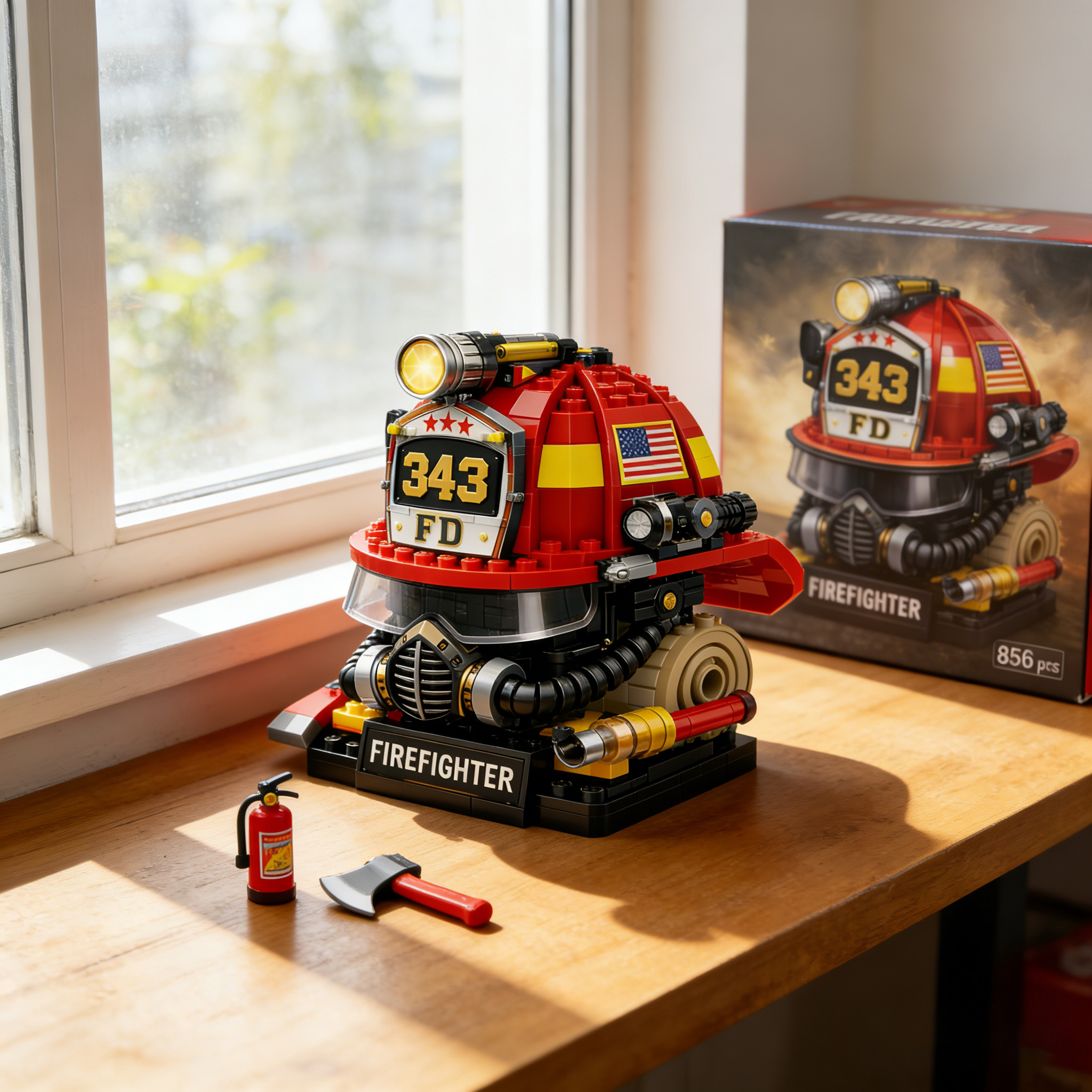 343 Firefighter Memorial Hand-Built Brick Set