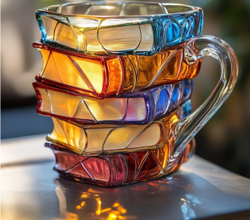 Painted Glass Book Mug