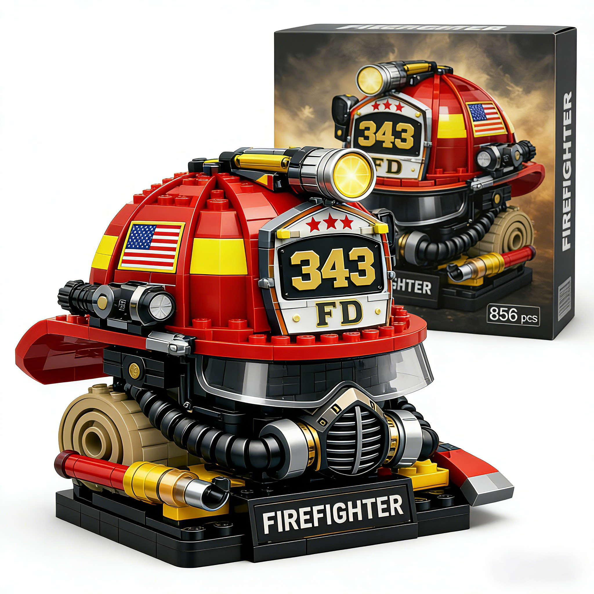 343 Firefighter Memorial Hand-Built Brick Set