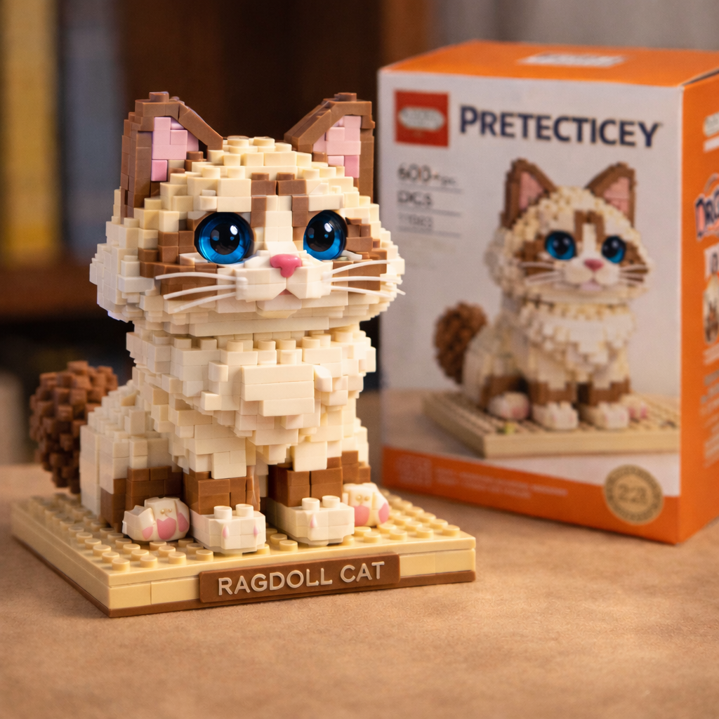 Ragdoll Cat Building Block Set