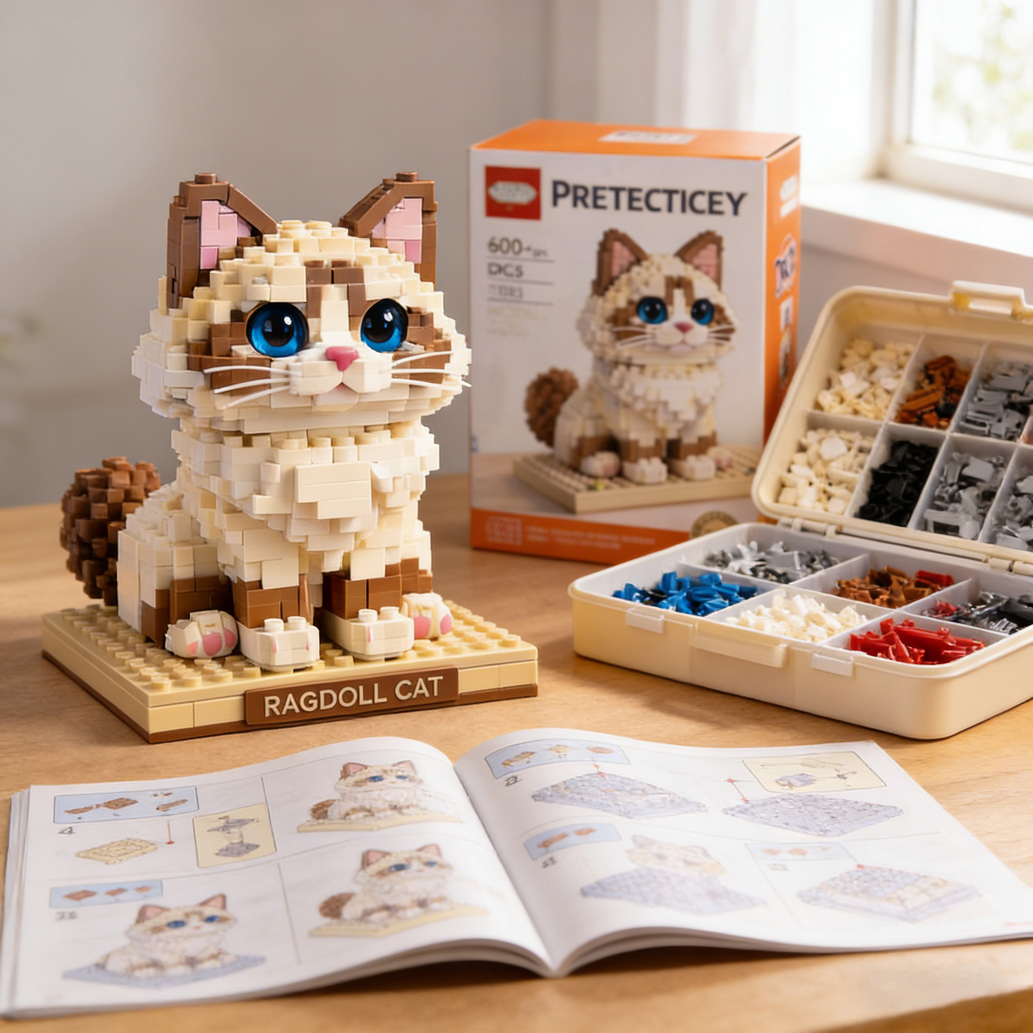 Ragdoll Cat Building Block Set