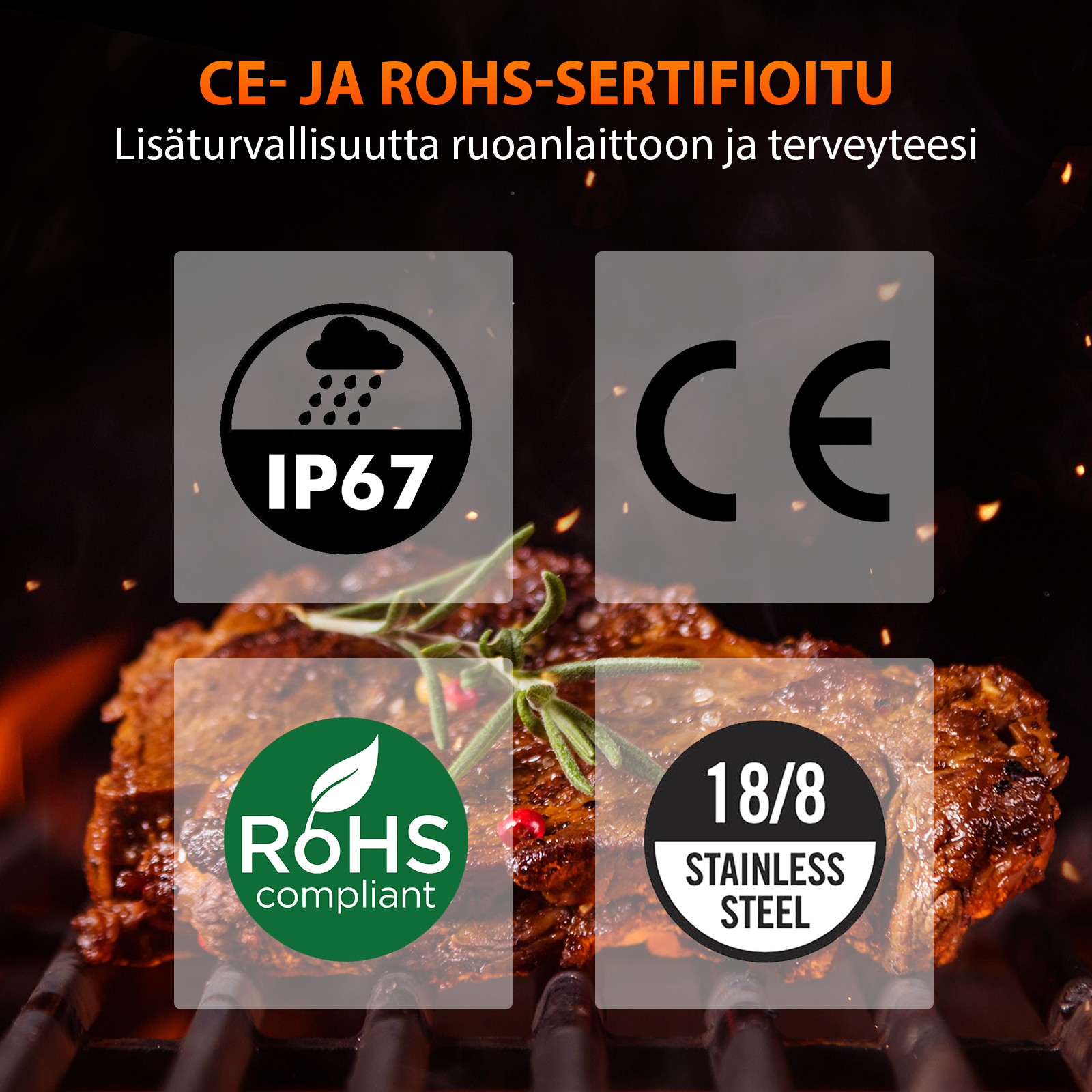 Grillpar BQ-60 – Langaton Bluetooth-lämpömittari pihville, savustukseen ja grillaamiseen